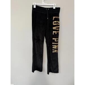 Pink velvet sequin flare sweats size small